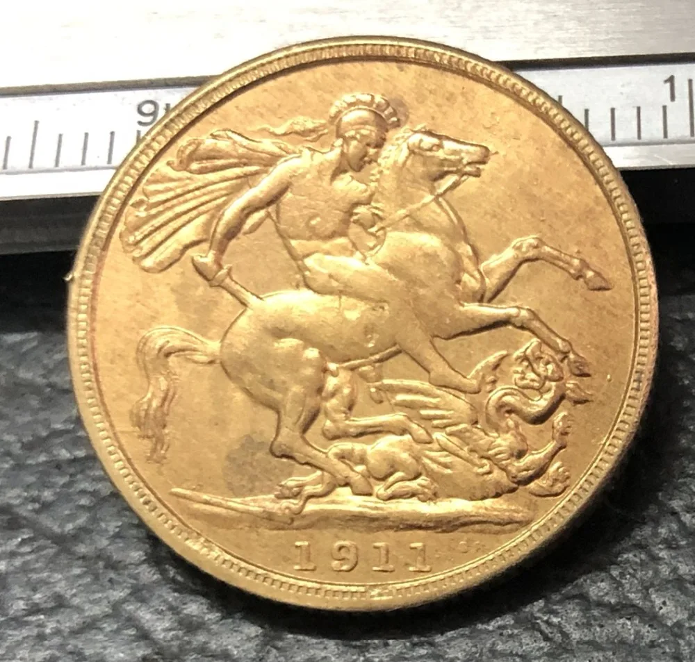 1911 Великобритания 1 Sovereign-Джордж V. 9999 чистое золото покрытием копия монеты