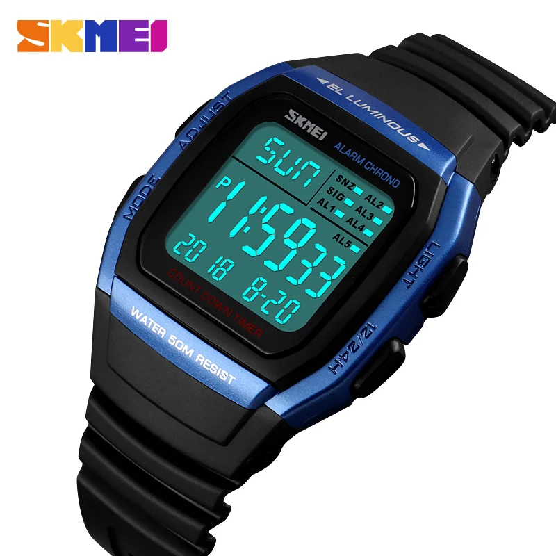 

SKMEI Men Sport Watch Fashion Digital Watch Waterproof Alarm Man Wrist Electronic LED Men Chronograph Clock Relogio Masculino