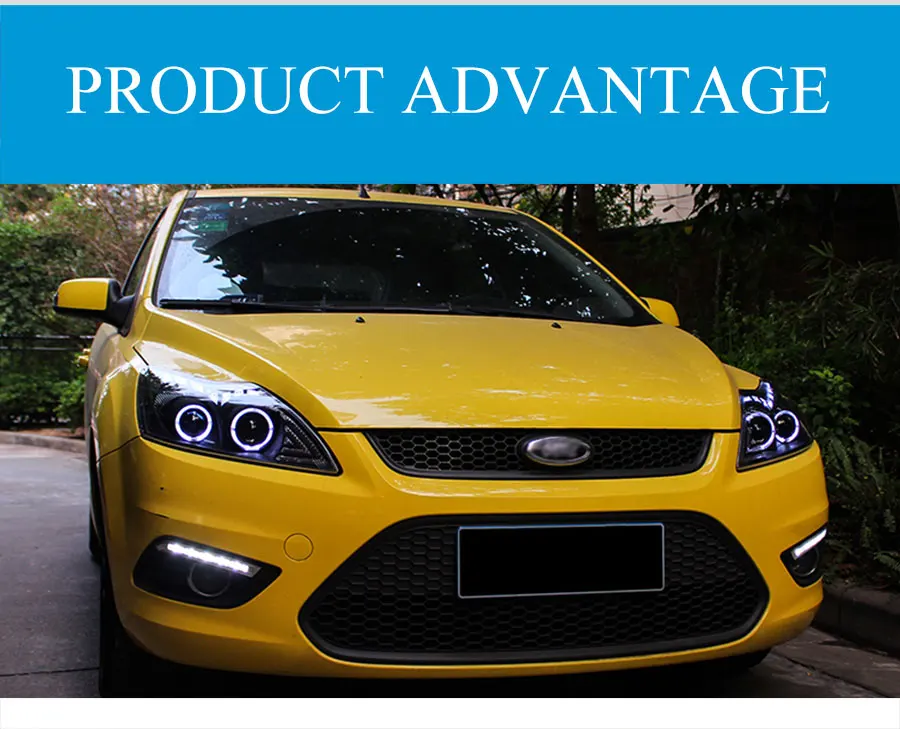2 шт. светодиодные фары для Ford FOCUS 2009- Светодиодные Автомобильные фары ангельские глазки ксенон HID комплект Противотуманные фары светодиодные дневные ходовые огни