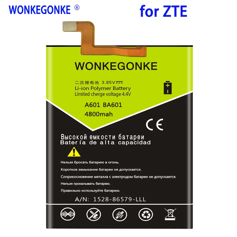 

WONKEGONKE 4800mah 545978 / ICP51/59/78SA For ZTE Blade A601 BA601 Battery