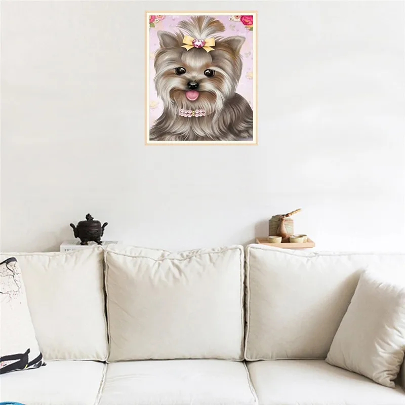 5D алмазная живопись сделай сам вышивка крестиком собака круглая Алмазная