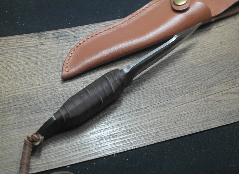 Отважный боец 60HRC Ретро фиксированный нож чистый ручной Кованый охотничий