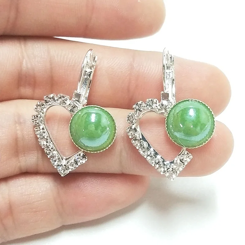 LeLX Кристалл ювелирные изделия серьги-гвоздики в форме сердца серьги для женщин модные серьги LeLX Кристалл ювелирные изделия серьги-гвоздики в форме сердца серьги для женщин модные серьги