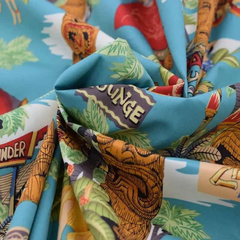 Хлопковая ткань с принтом кокосовой пальмы эластичная хлопковая удобная DIY