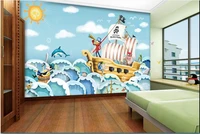 3d wallpaper custom mural non woven wal stickers hd hand drawn cartoon pirate ship painting adornment tv setting 3d wall paper
