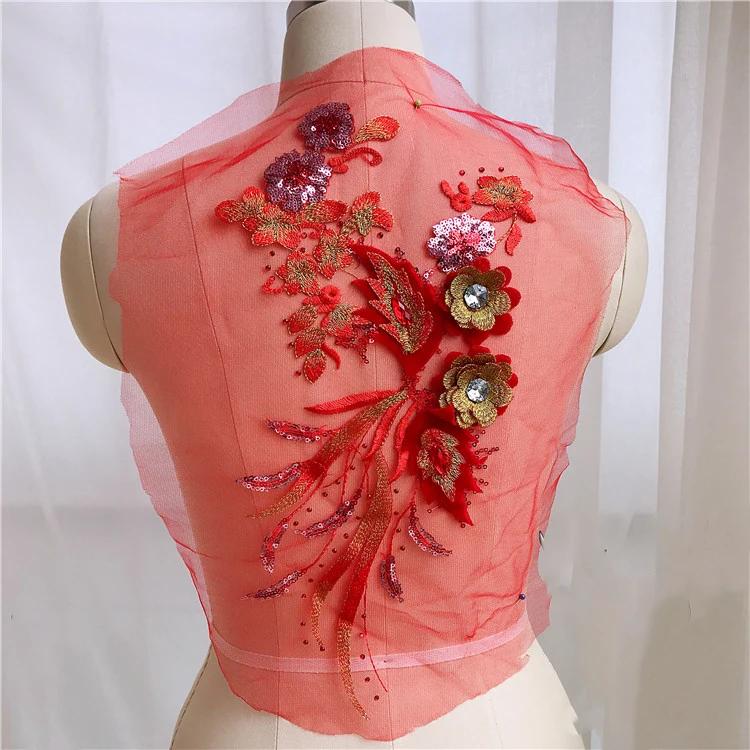 1 шт. с блестками и цветами бусинами для танцевальной юбки сетчатая вышивка