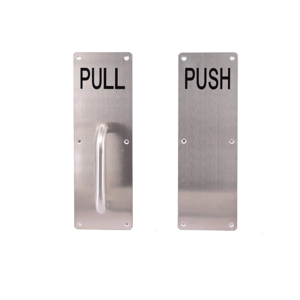 

Stainless steel door handle and push plate