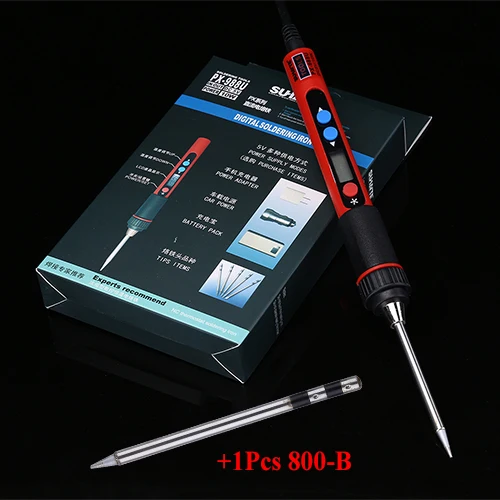 With 800-B Портативный 5 в 10 Вт Цифровой ЖК USB паяльник Регулируемая температура паяльник soldeerbaut Ferro Solda BGA сварочные инструменты - Цвет: With 800-B