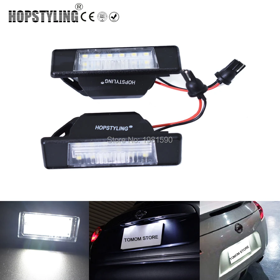 Hopstyling 2x ошибок ксенон белый светодиодный номерной знак светильник для Nissan Qashqai Pathfinder R51 JUKE Primera P12 X-trail автомобильные лампы