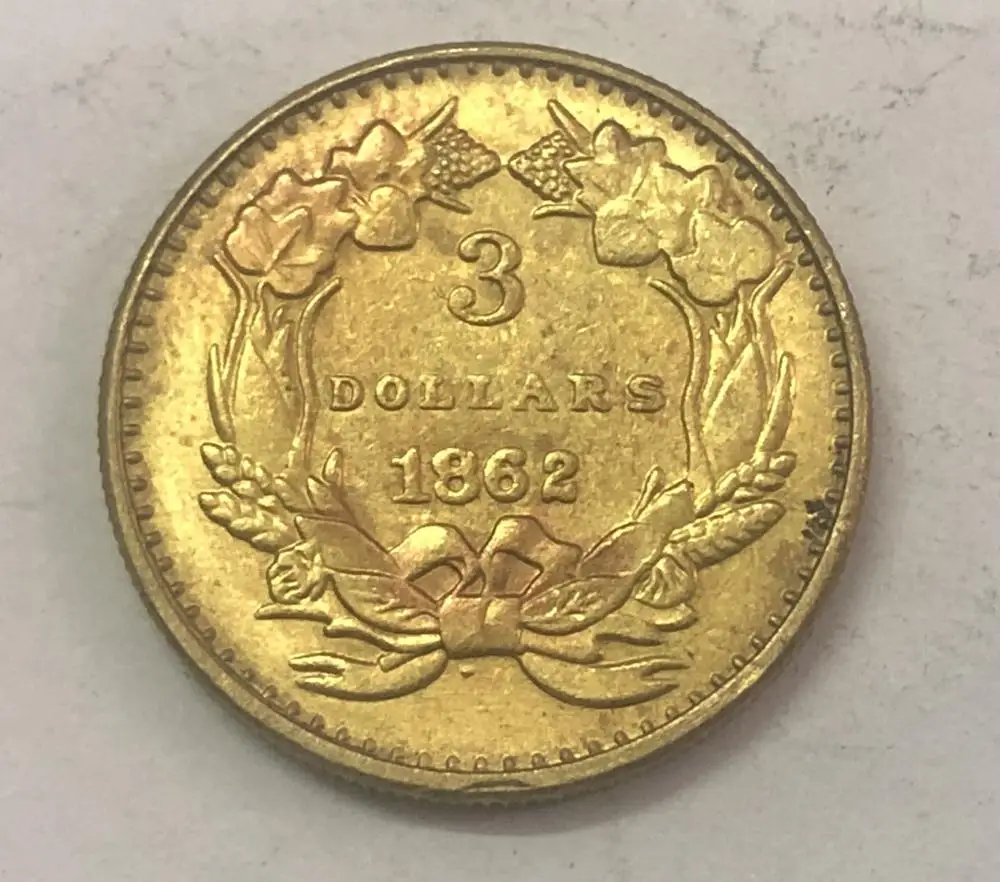 (1861 1862 1863 1864 1865) 3 доллара США|Безвалютные монеты| |