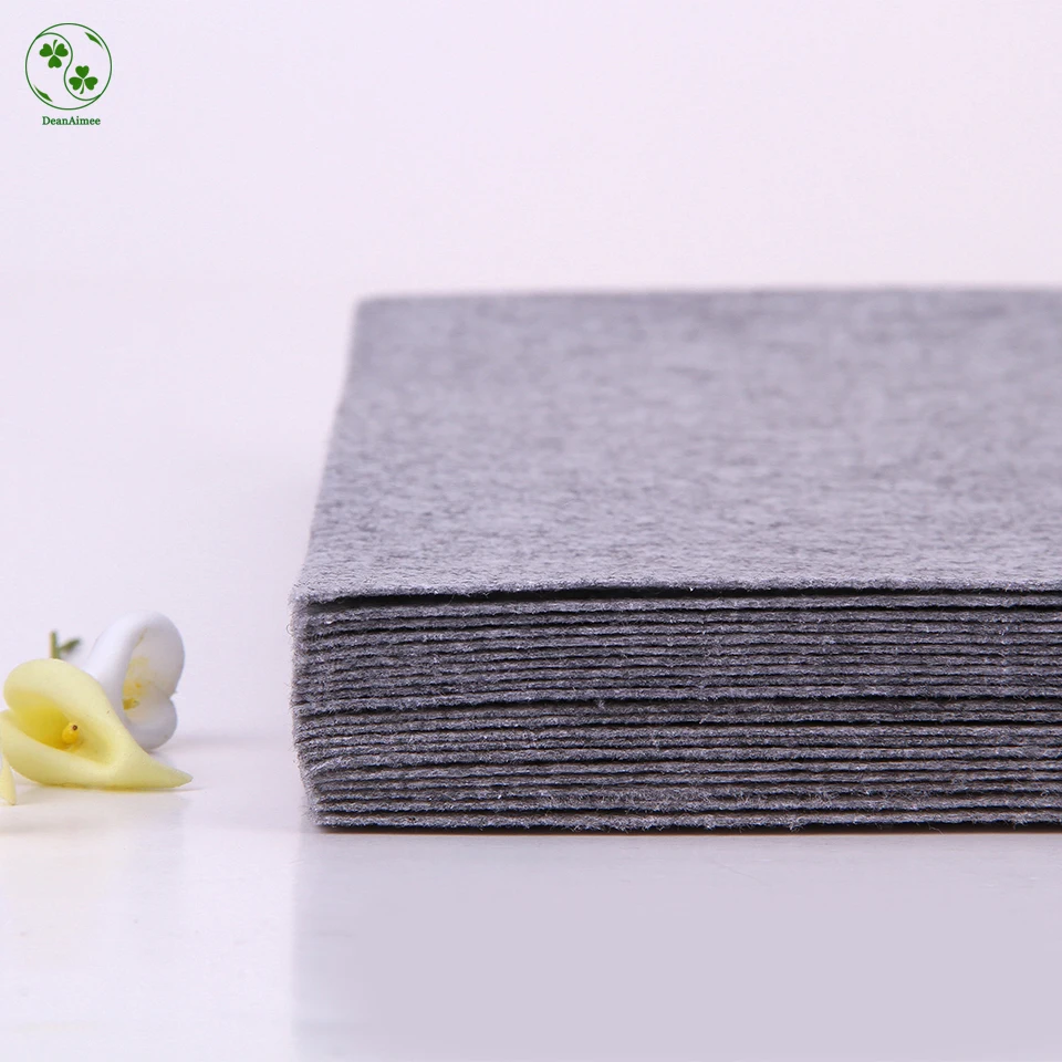 Сплошной серый цвет Войлок 100% полиэстер нетканый чистый ткани для шитья войлока