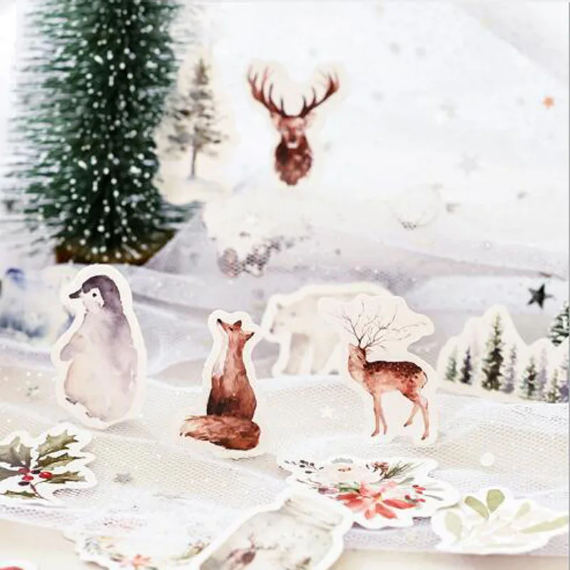 Горячая Распродажа Туманный лес Животные Бумага Стикеры украшения Diy альбом