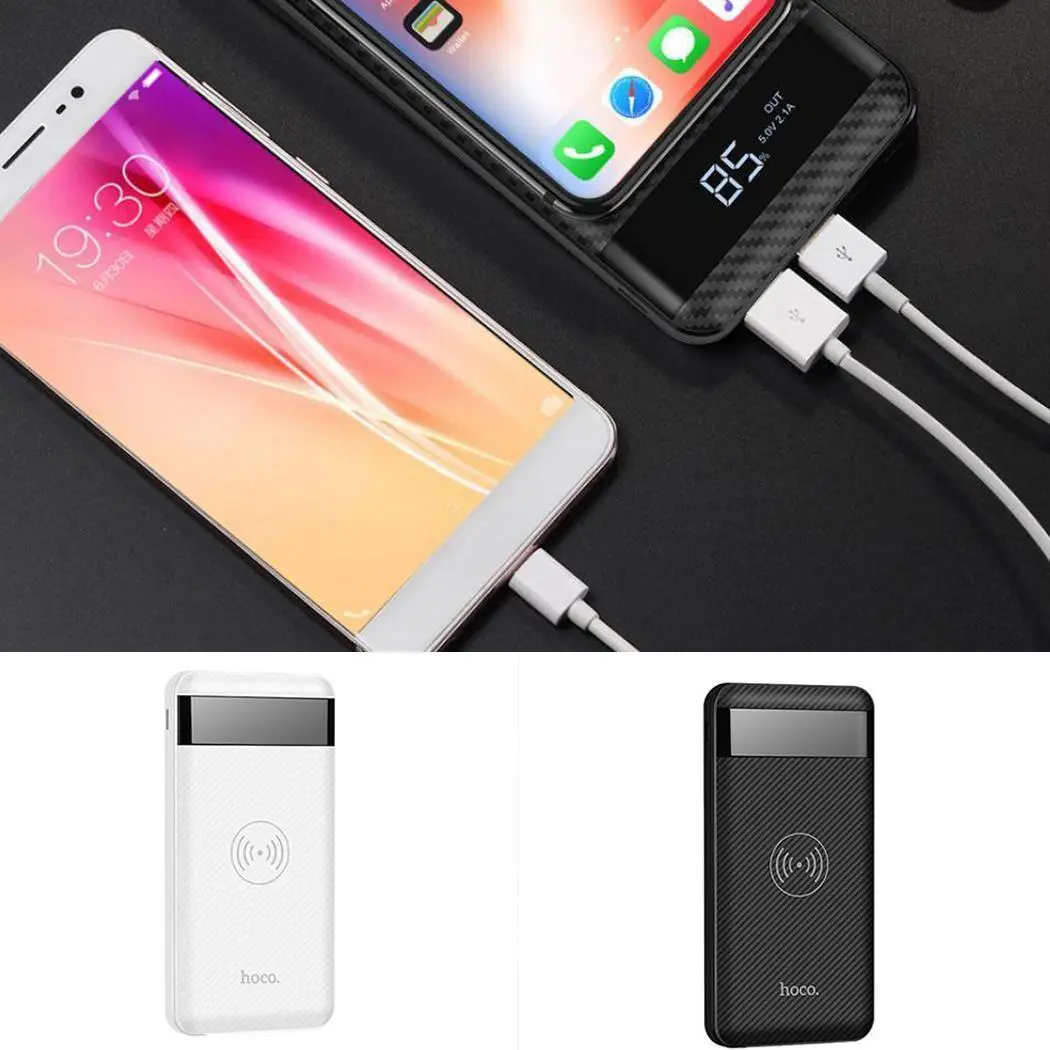 HOCO беспроводной зарядки 10000 мАч банк питания для iPhone type C один USB5V/1A мобильный Банк