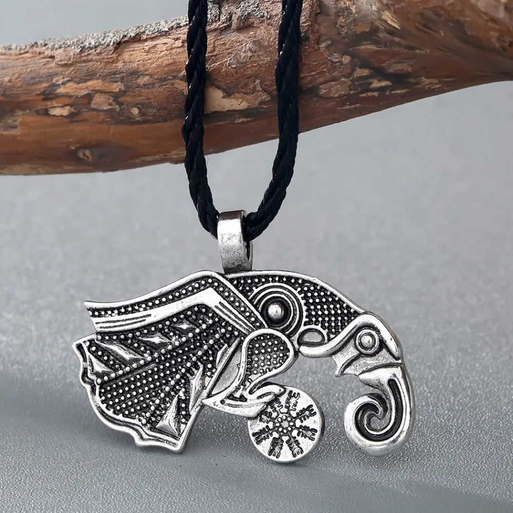 Винтажное ожерелье QIMING для мужчин подарок друзей Valknut Ворон викингов в стиле