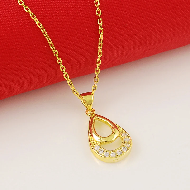 Горячее женское ожерелье! Оптовая продажа 24 k золотого цвета ожерелье высокого