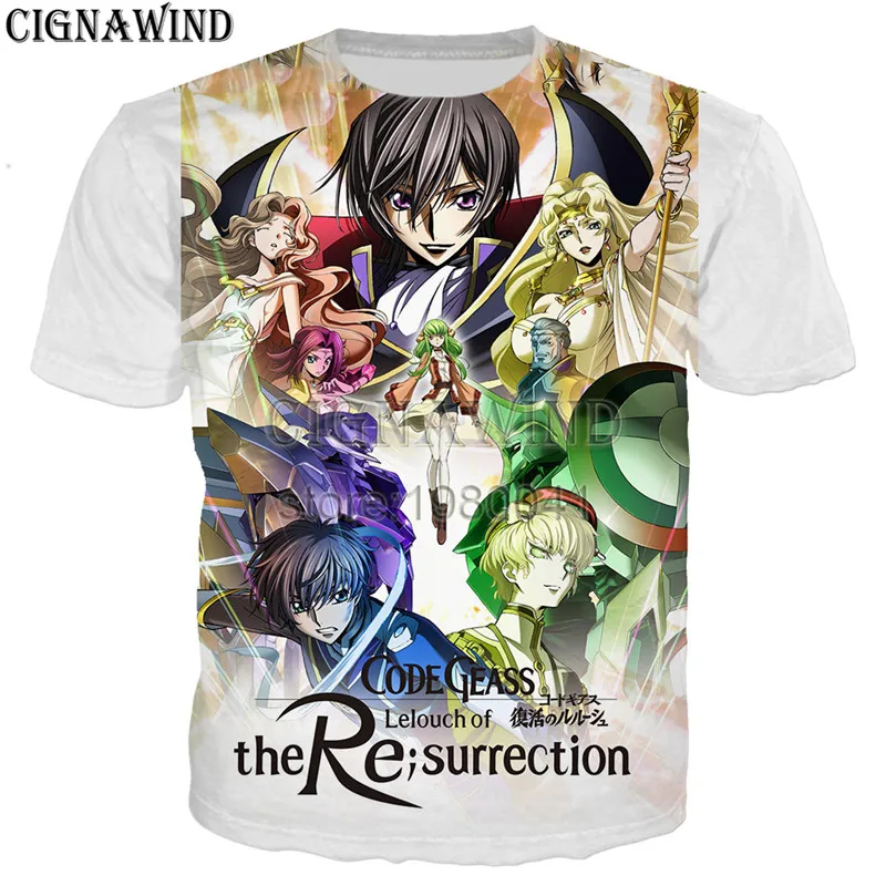 Футболка с 3D рисунком аниме кода GEASS Lelouch of the мятеж забавная модная летняя рубашка