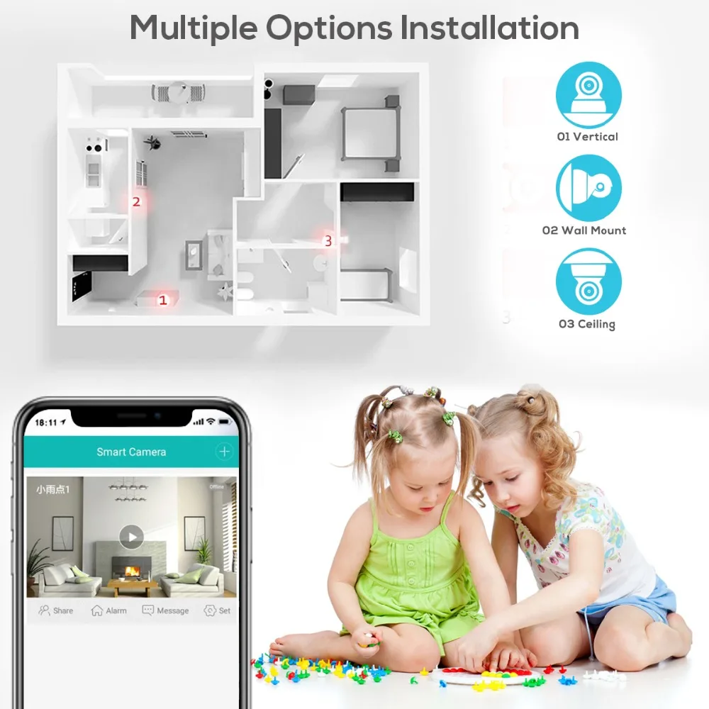 Домашняя безопасность 1080P Wifi ip-камера, Аудио запись, беспроводная камера наблюдения, детский монитор, камера с функцией автоматического слежения