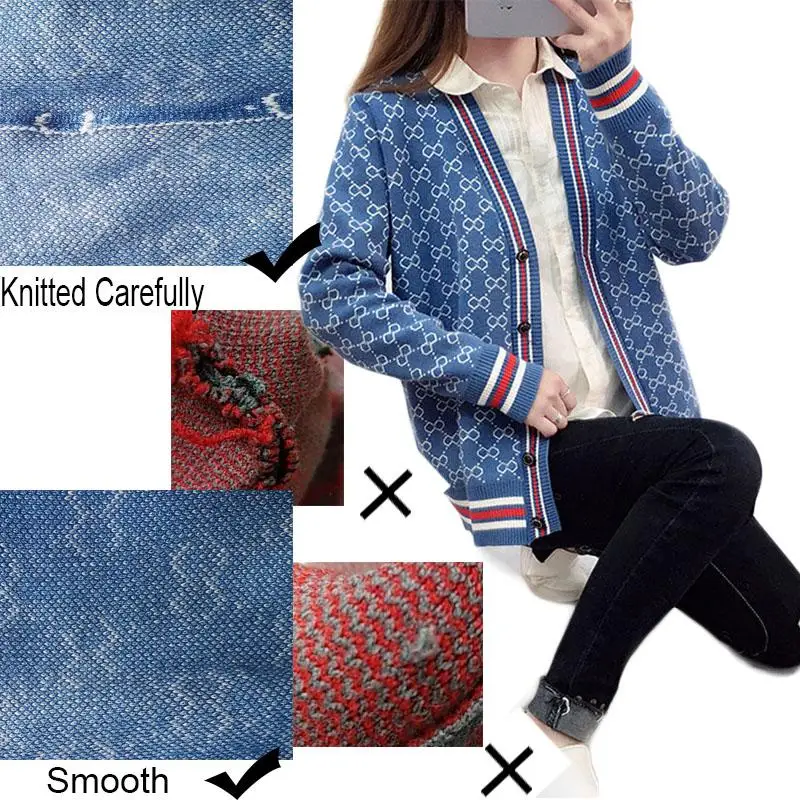 Женский весенний свитер на пуговицах с длинным рукавом Осенний вязаный кардиган