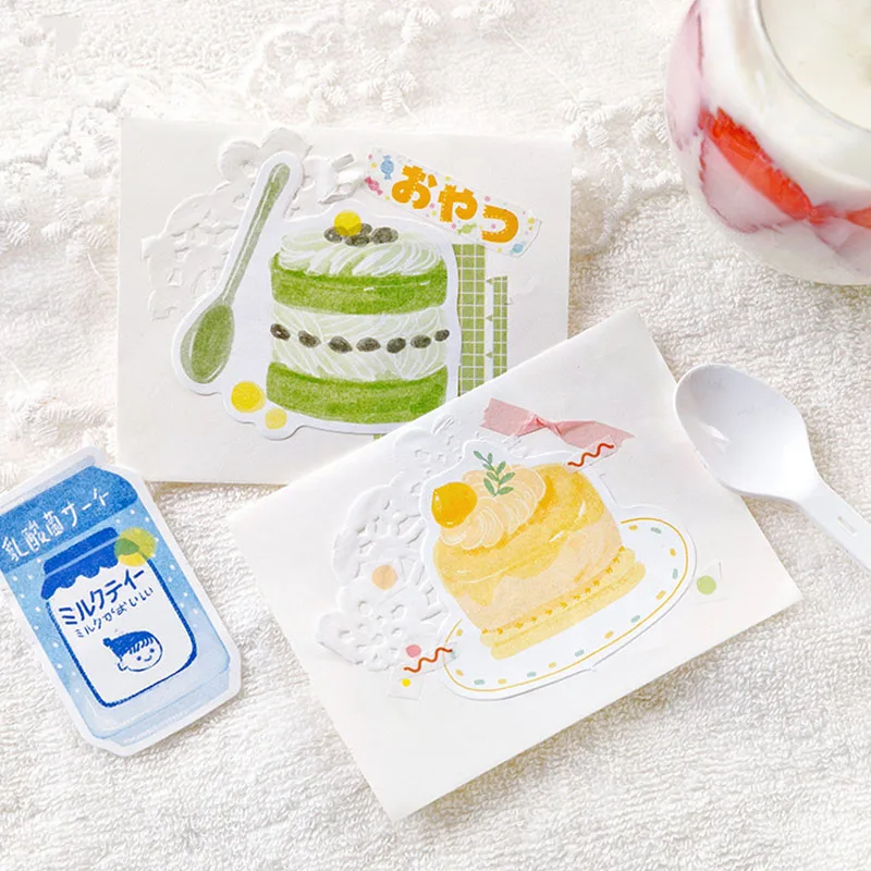 30 листов милый напиток Липкие заметки каваи торт блокноты для записей творческие