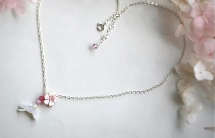 Ожерелье с подвеской в виде ракушки кролика сакуры розовый подарок для