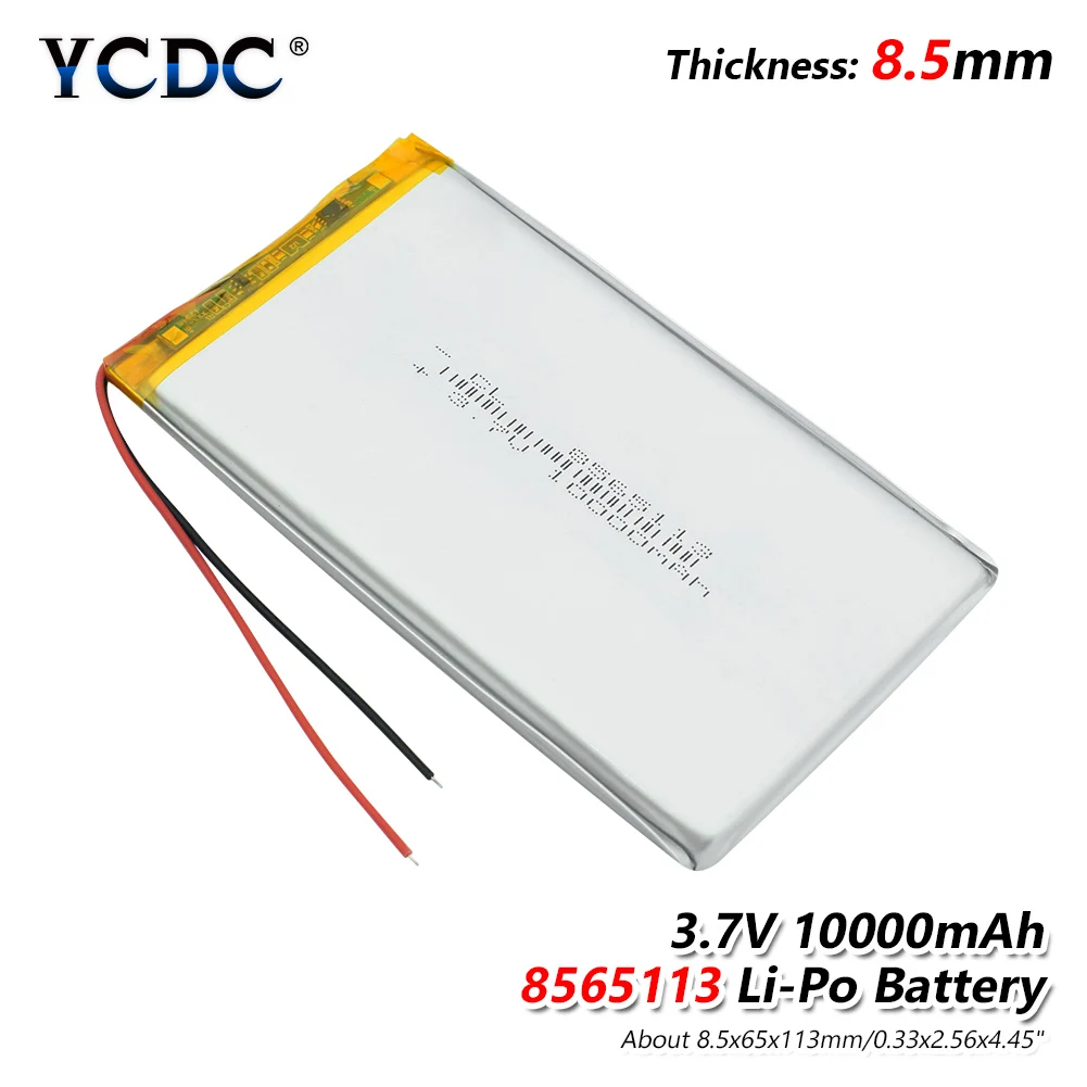 3 7 V 10000mAh Lipo аккумулятор 8565113 с PCM для планшета DVD gps медицинское устройство PDA Bluetooth