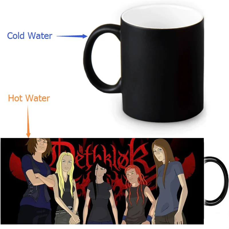 Черный цвет меняющий Волшебная картина dethцикл 12 унций/350 мл фотокружка | Дом и сад