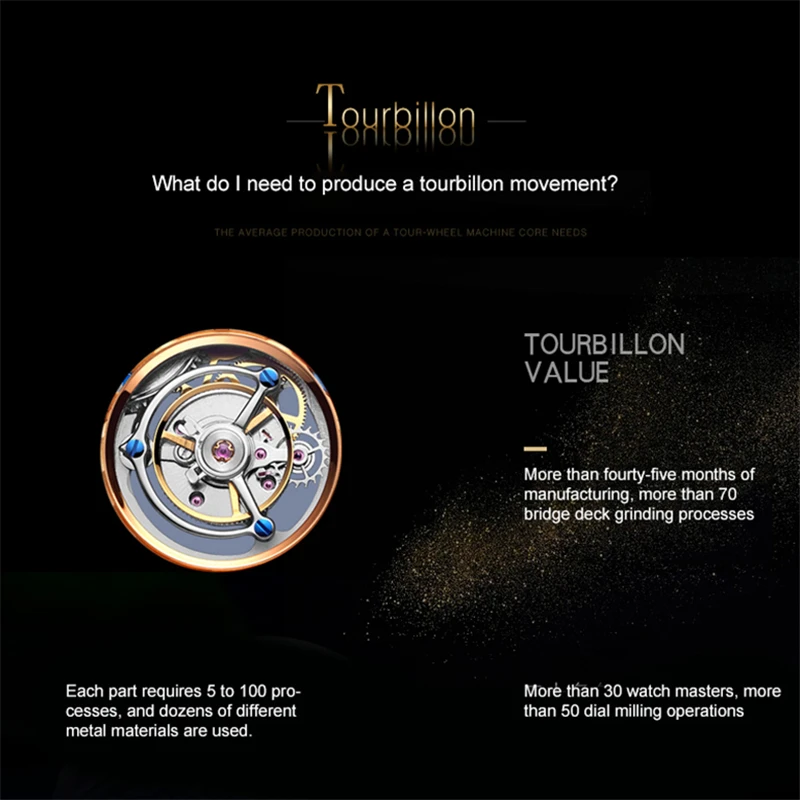 Tourbillon механические часы мужские Лидирующий бренд часы сапфировые зеркальные оригинальные Tourbillon полые Движение Мужские t Moon Phase модные часы