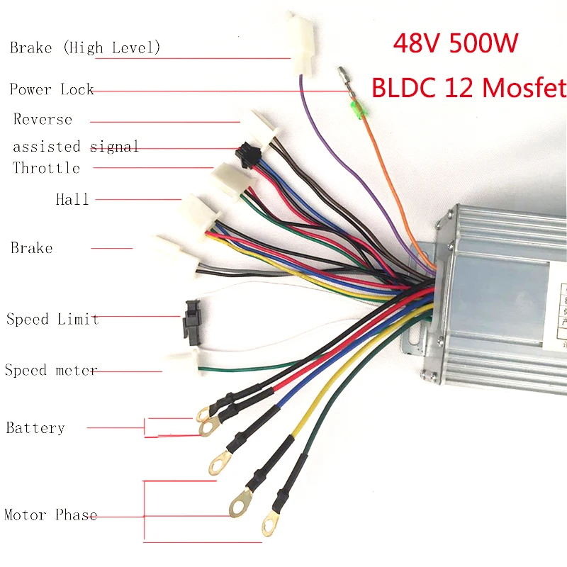 UNITE 48V 500W DC Бесщеточный Регулятор скорости 12 МОП транзистор для двигателя