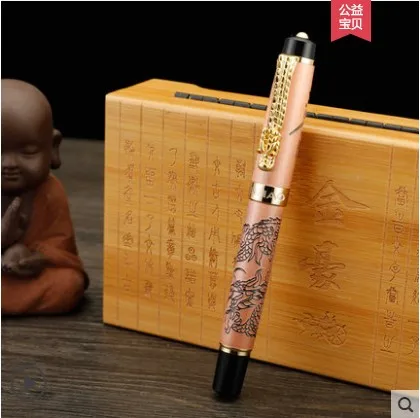 PEN AND BOX Jinhao Традиционная китайская культура Восточный Дракон авторучка с чернилами Роскошная металлическая каллиграфия ручка с оригинальным чехлом - Цвет: PEN AND BOX