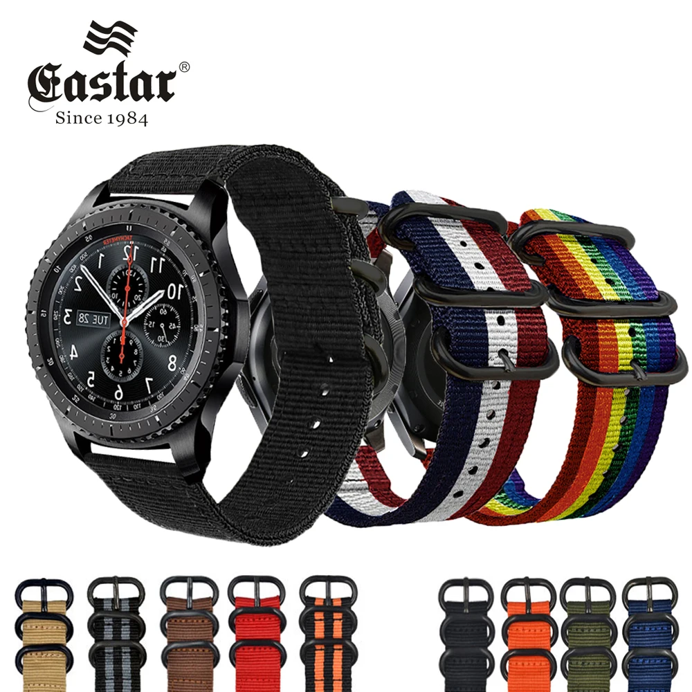 Цветной нейлоновый ремешок для Samsung Gear S3 s2 sport Frontier Classic часов xiaomi huami amazfit bip pace