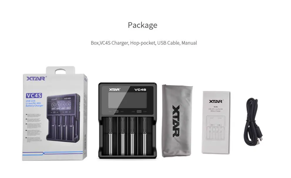 XTAR VC2 VC2S VC4 VC4S красочные VA ЖК-дисплей Экран с эффектом приближения c зарядкой Micro-USB Питание Портативный относится к 3,6 V/3,7 V литий-ионный Тип/IMR/INR/ICR 18650 26650 - Цвет: VC4S