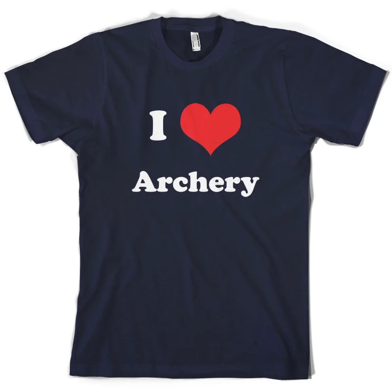 I Love Archery Мужская футболка 10 цветов оборудование подарок с принтом мужские