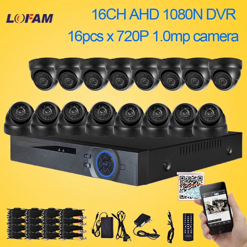 Камера видеонаблюдения LOFAM купольная камера 16 каналов 720P AHD DVR NVR 1500TVL|ahd dvr|ahd dvr nvrahd |