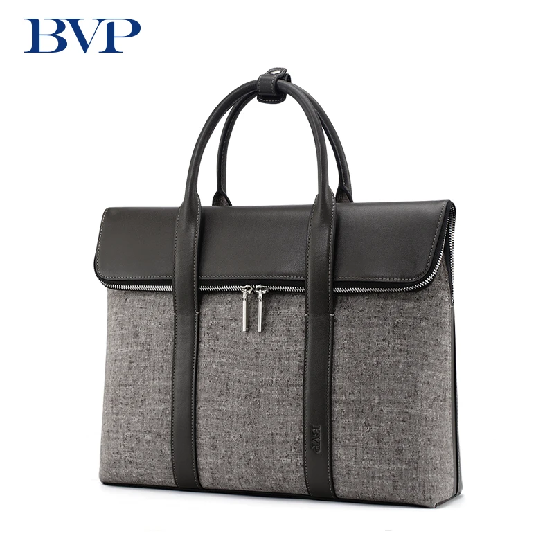 Мужской деловой портфель BVP из натуральной кожи сумка для ноутбука 13 дюймов