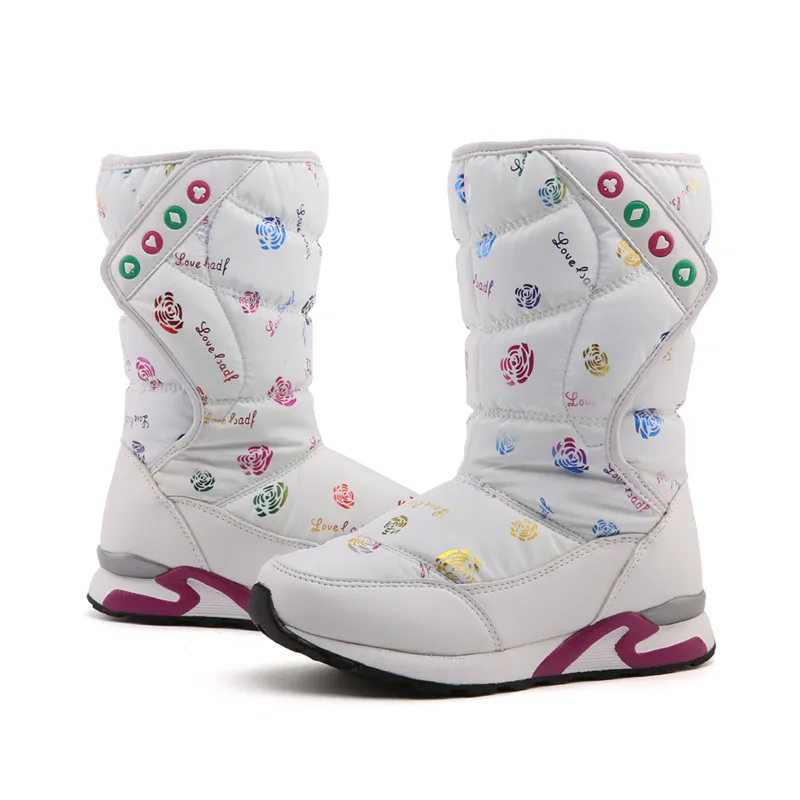 Модные зимние ботинки для девочек 2018 детские детская обувь водонепроницаемые