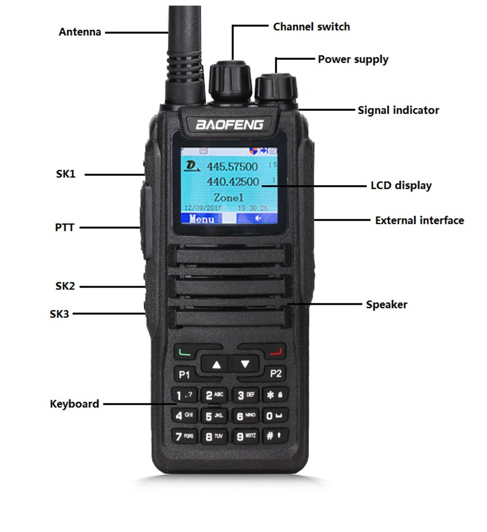 Baofeng DM-1701 рация ПМР rádio UHF VHF Ham CB радио станция цифровой аналоговый Совместимость Dual Time slot рация рации yaesu