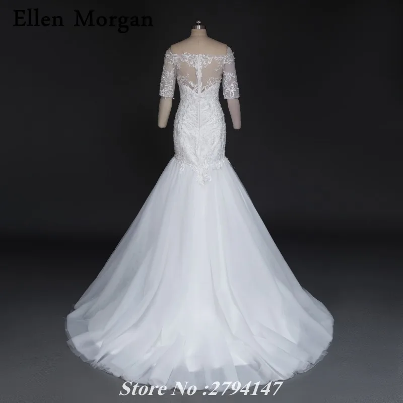 Русалка Весна Свадебные платья с рукавом 2017 для обувь девочек элегантный плеча