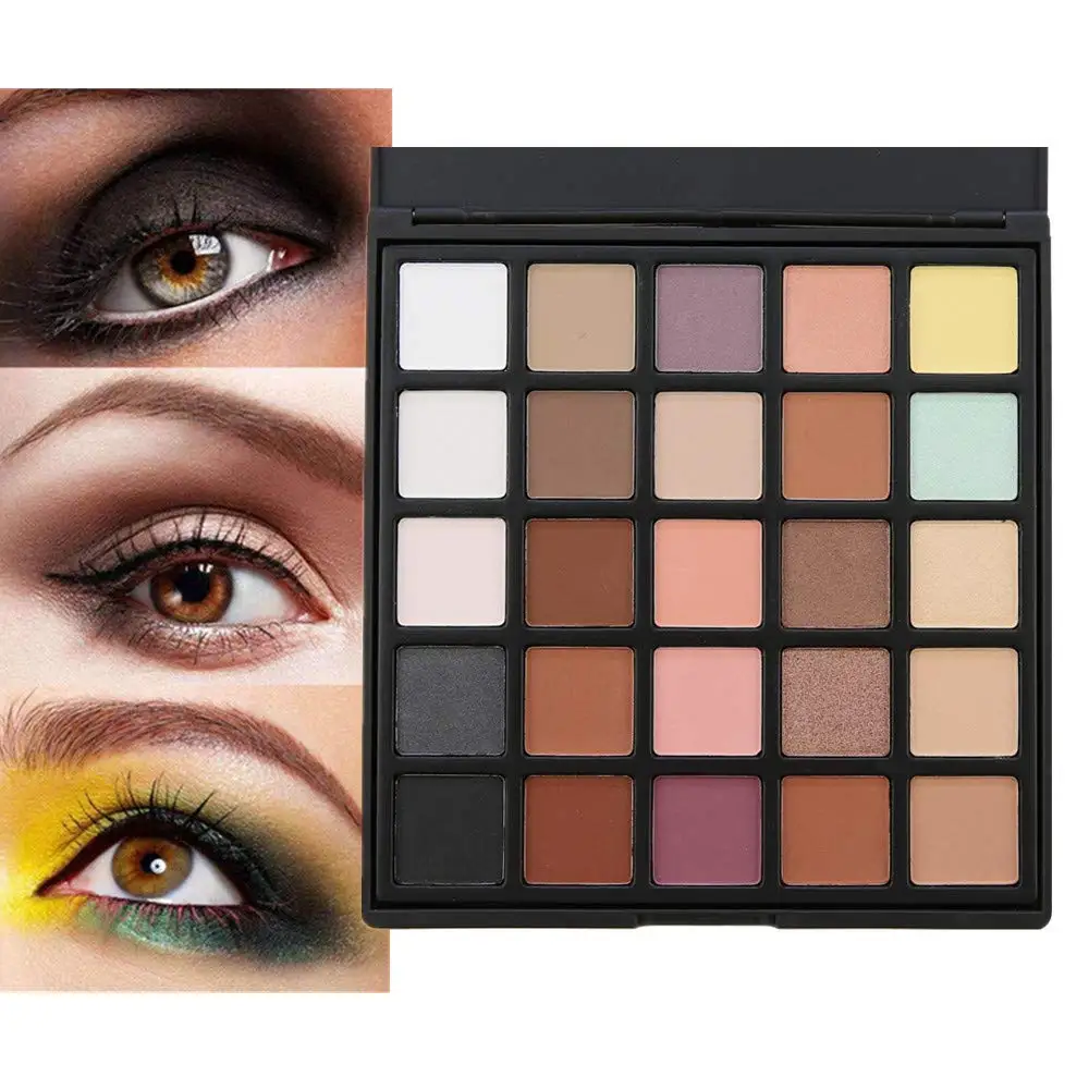 Матовые и мерцающие тени для век палитра 25 цветов теплые натуральный телесный