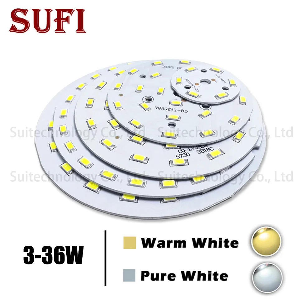 3 Вт 5 7 9 12 15 18 21 30 36 светодиодная лампочка SMD5730 панель светодиодный Ной лампы сделай