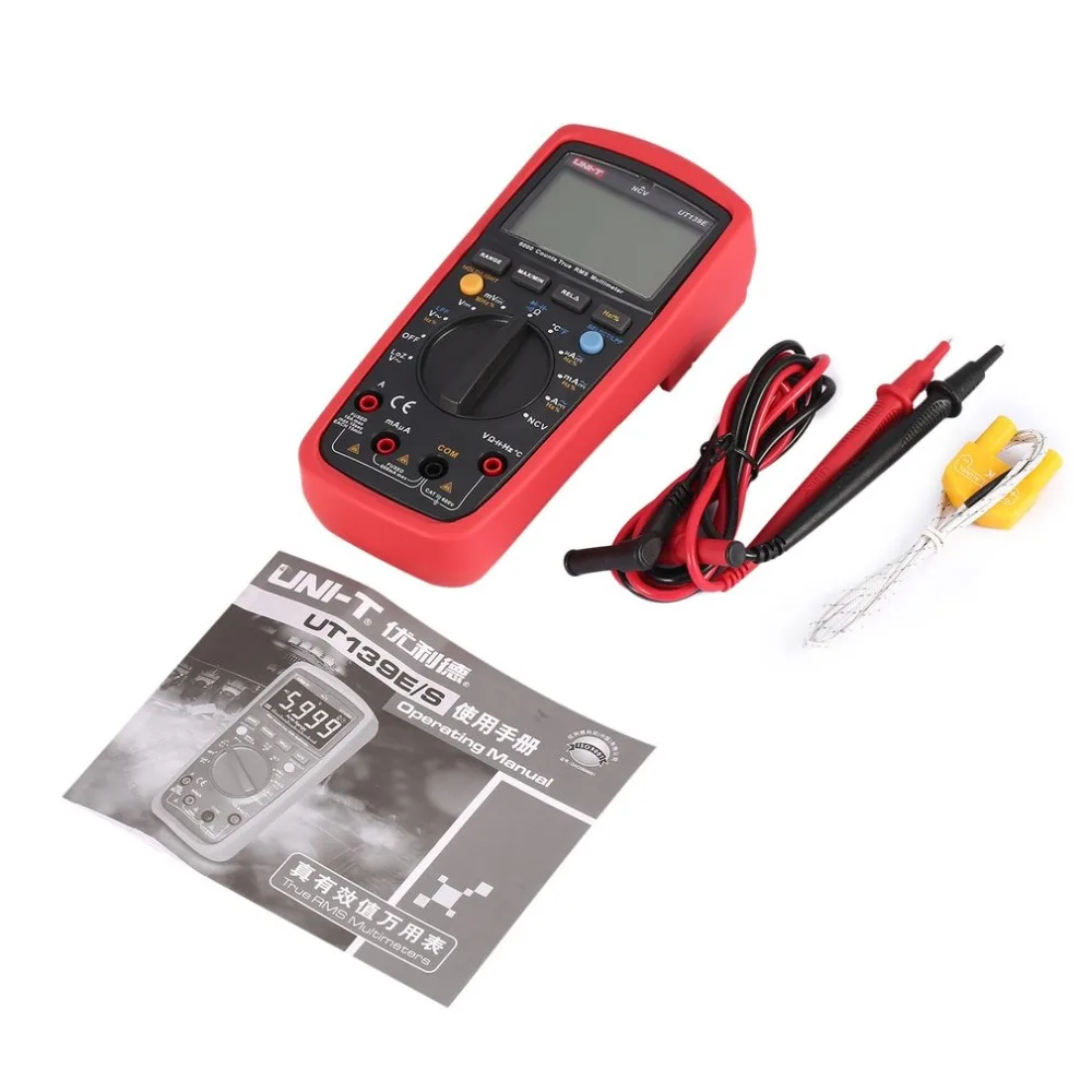 UNI T UT139E 6000 отсчетов цифровой мультиметр с Авто диапазон DC/AC Напряжение True RMS ФНЧ