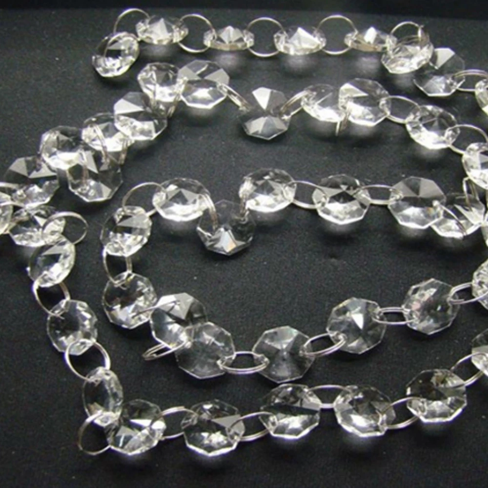 1 м/лот Восьмиугольные бусины кристально чистые цветные хромовые кольца для