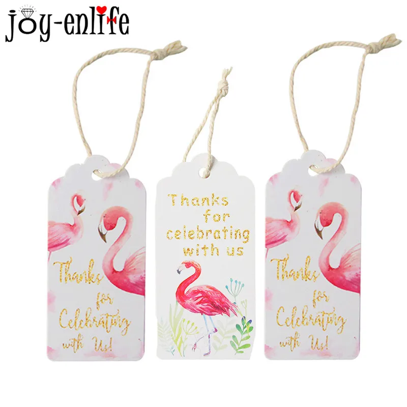 20 шт Фламинго бумажные бирки для подарков карты спасибо за нас подвесной конфет