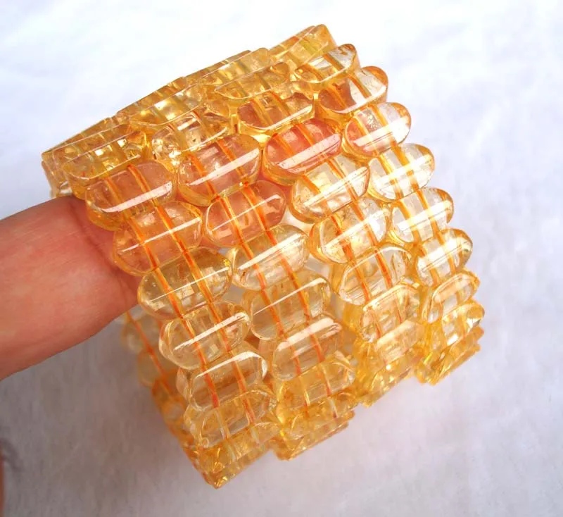 Natural Citrine Oval Beads Bracelet Women Jewelry Accessories Weddings Parties Birthday Gift | Украшения и аксессуары