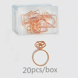 ring 20pcs Пачка розовое золото скрепки закладки планировщик инструменты Скрапбукинг Памятка зажим металлический Скрепка H0137 - Цвет: ring 20pcs
