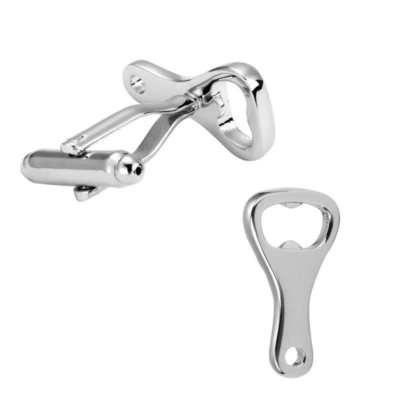 

French fashion men shirts cufflinks silvery beer bottle opener cufflinks 3 pair pack wholesale sale