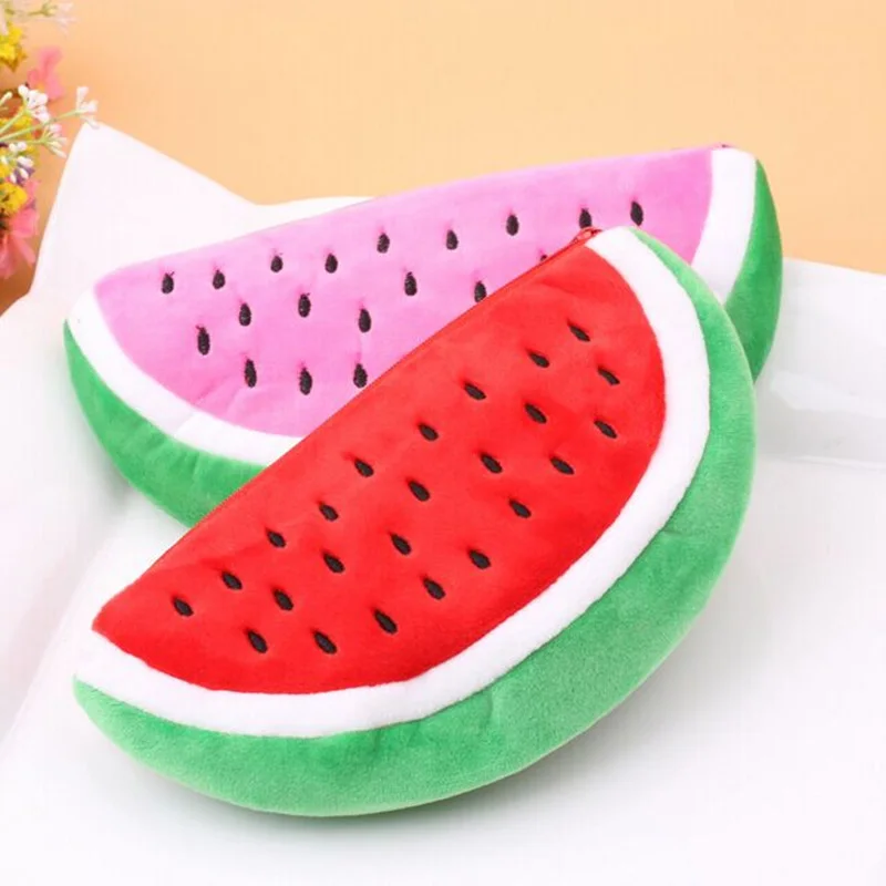 1 шт. милый плюшевый чехол для карандашей в виде фруктов и арбуза большая емкость