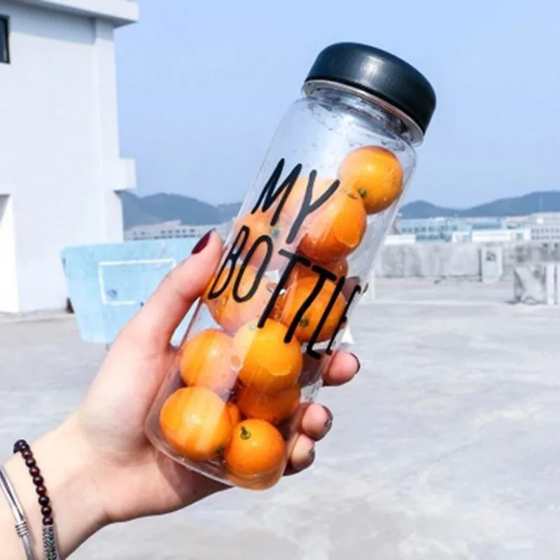 Роман My Bottle 500 мл Пластик бутылки воды Спорт лимонный сок фрукты бутылке мода
