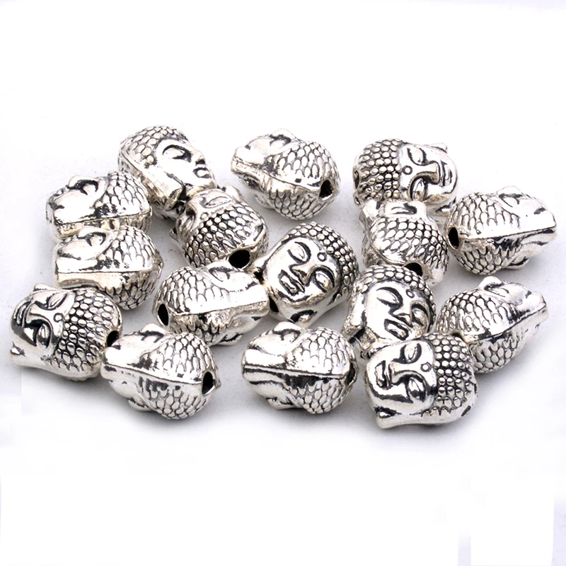 Металлические шарики 10 мм шт. подвески из тибетского серебра в виде головы Будды