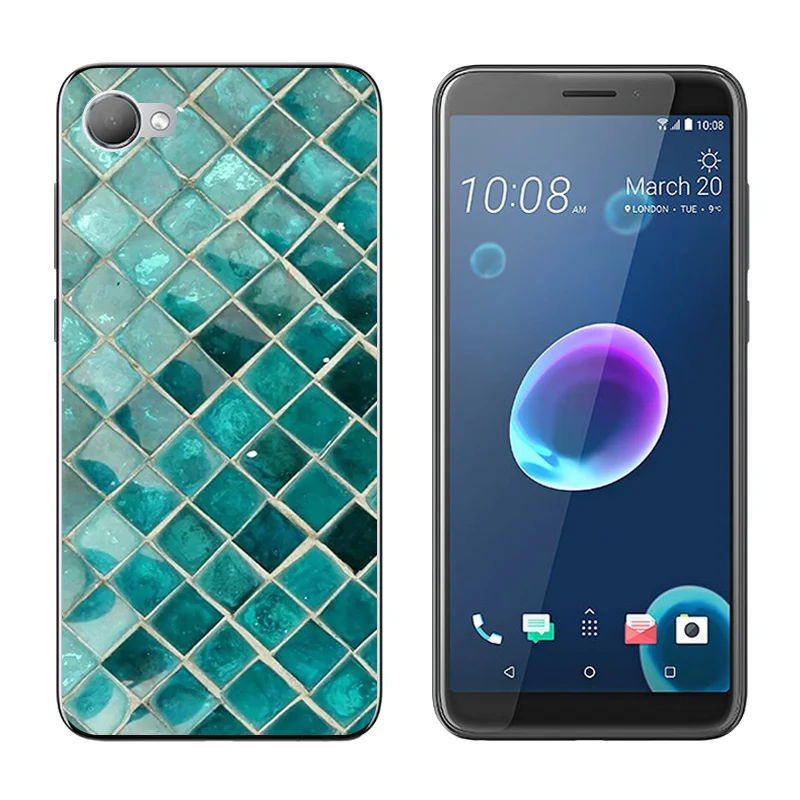 TPU for HTC Desire 12 Fitted Case 5.5 inch Soft Ultra Thin Silicone Cell Phone Cover Triangle Printing |