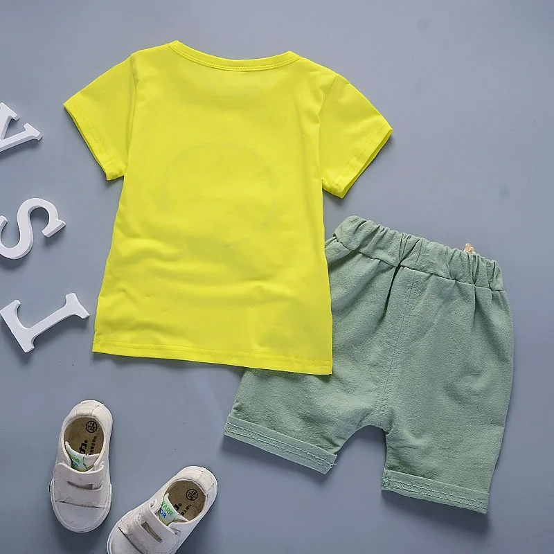 2018 new children's summer cotton suit toddler boy short-sleeved shorts two-piece baby t-shirt 0-3T free shipping |